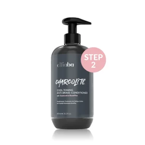 DIFIABA Charcolite Cool Toning Anti-Brass Conditioner with Restorative BondPlex – 600 ml  Acondicionador matizador antiamarillos y anticobrizos con tecnología reparadora BondPlex