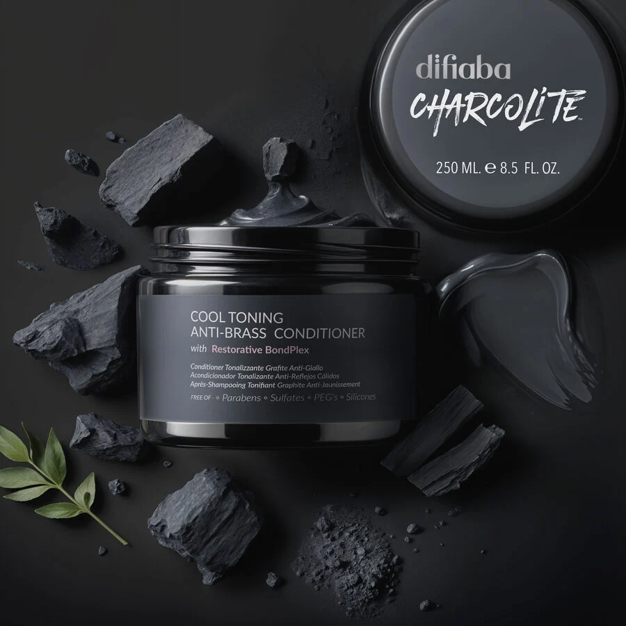 DIFIABA Charcolite Cool Toning Anti-Brass Conditioner with Restorative BondPlex – 250 ml Acondicionador matizador para neutralizar tonos cálidos y cuidar el cabello rubio - Imagen 4