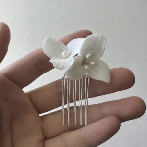 Tocado Mini Peineta Flor Perlas