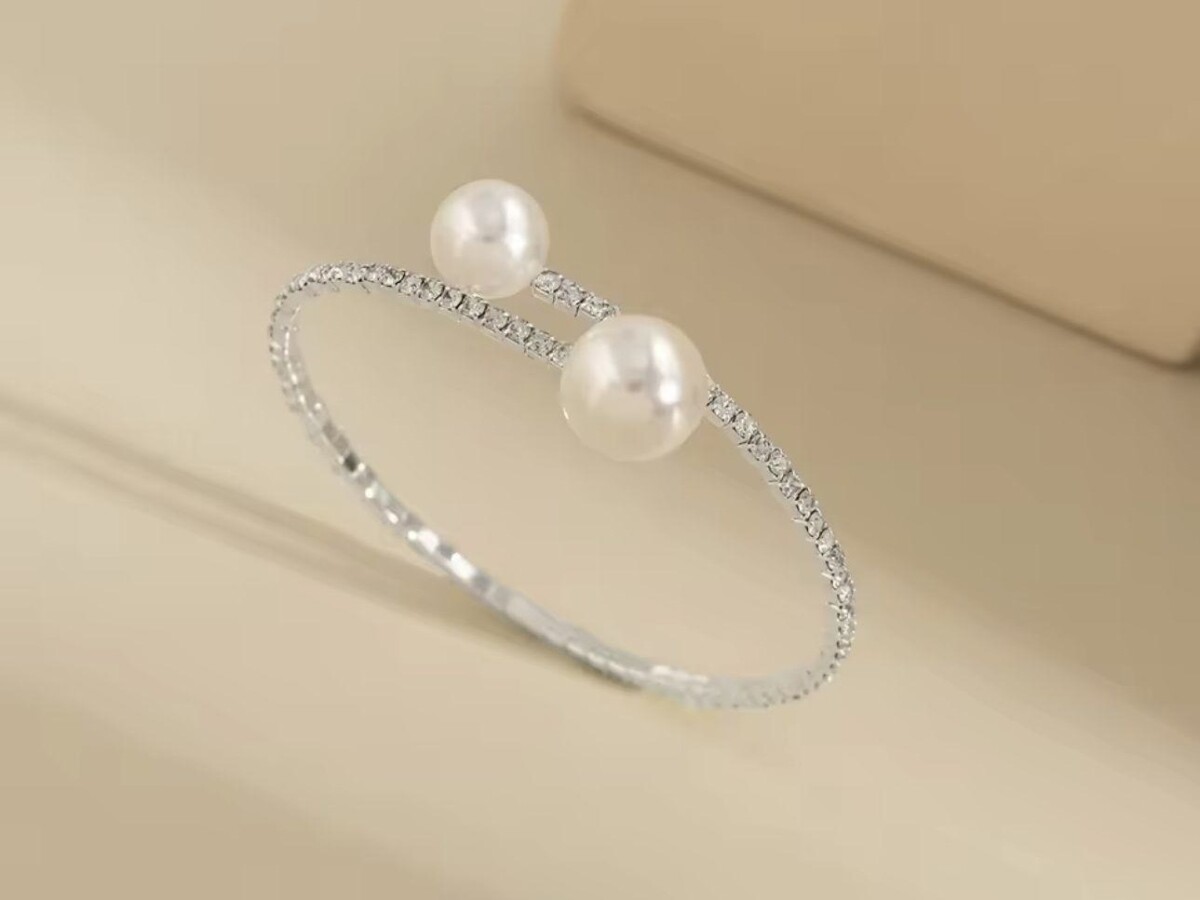 Brazalete Perlas y Brillantes