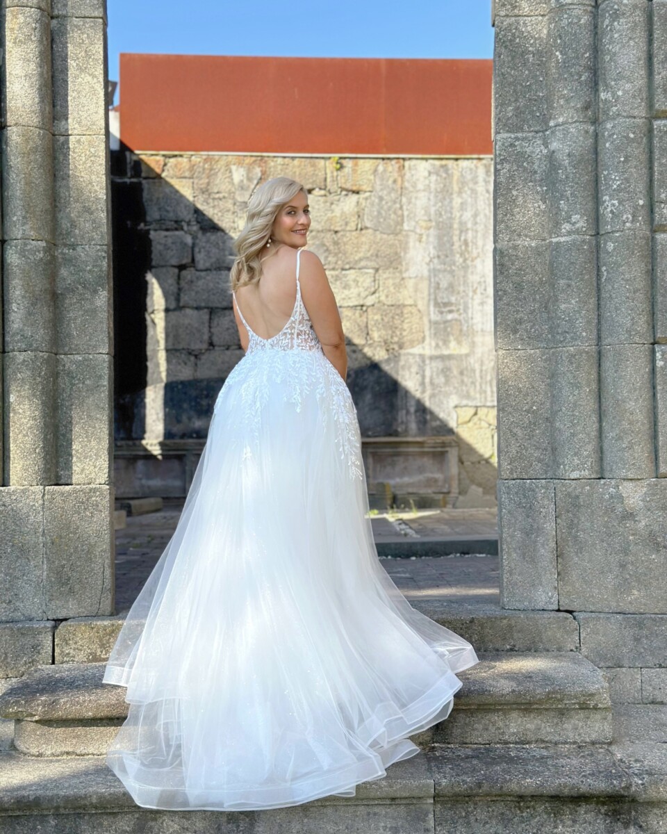 Vestido Tul Sobre Falda Novia - Imagen 8