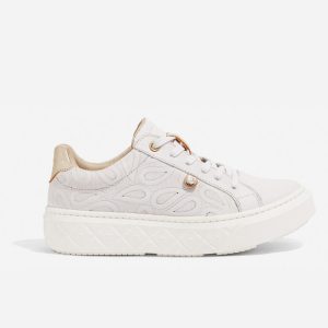Deportivos Cuero Blanco Suela Textura