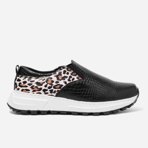 Mocasines Deportivos Cuero Animal Print