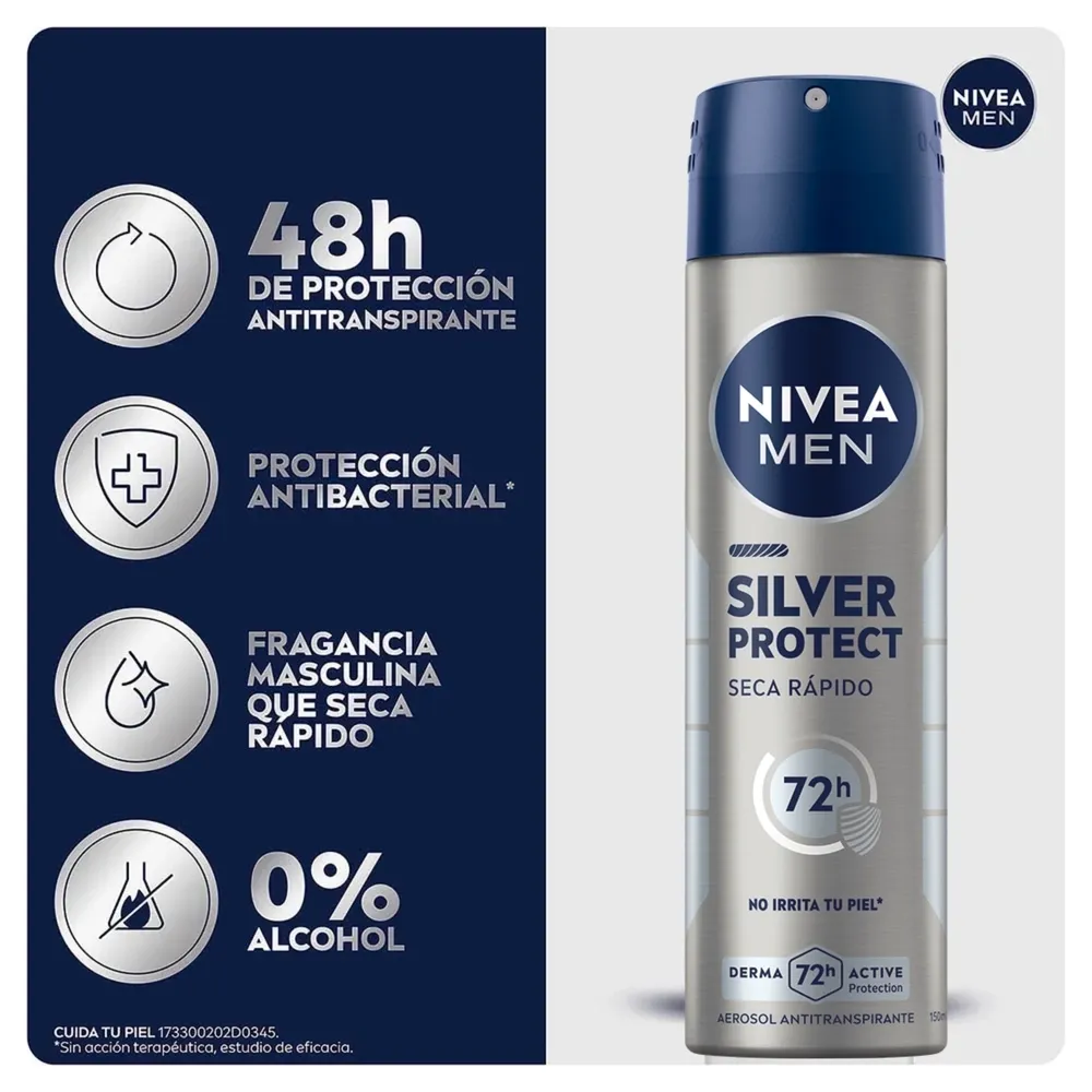 NIVEA Men Silver Protect Antitranspirante Aerosol - Imagen 3