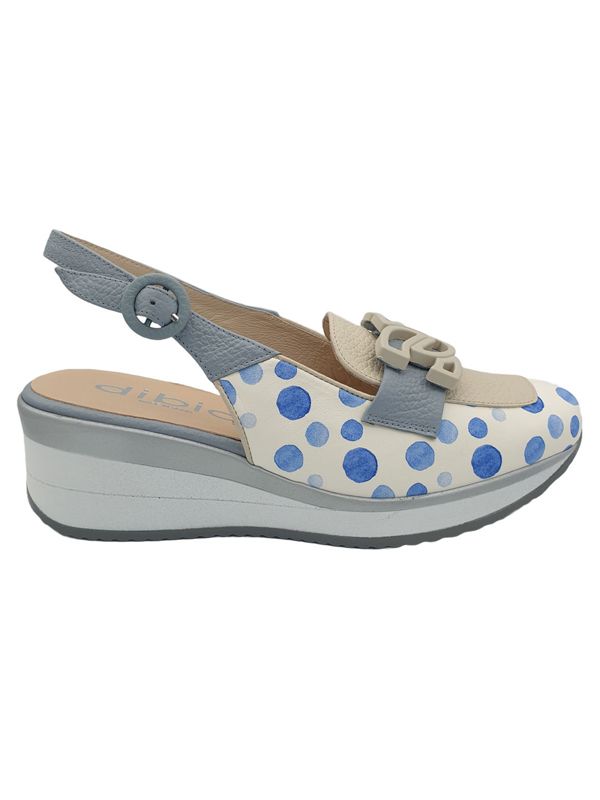 DIBIA 146212 SANDALIAS CUÑA BLANCO/AZUL - Imagen 2