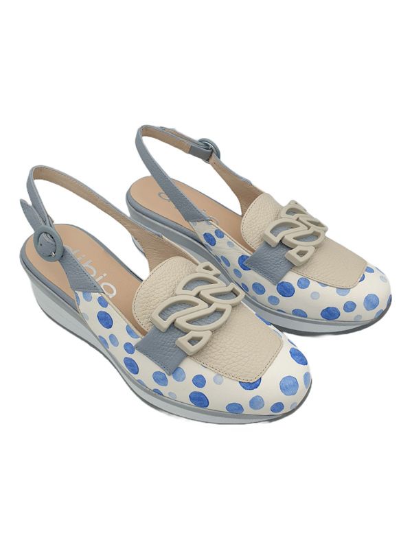 DIBIA 146212 SANDALIAS CUÑA BLANCO/AZUL - Imagen 3