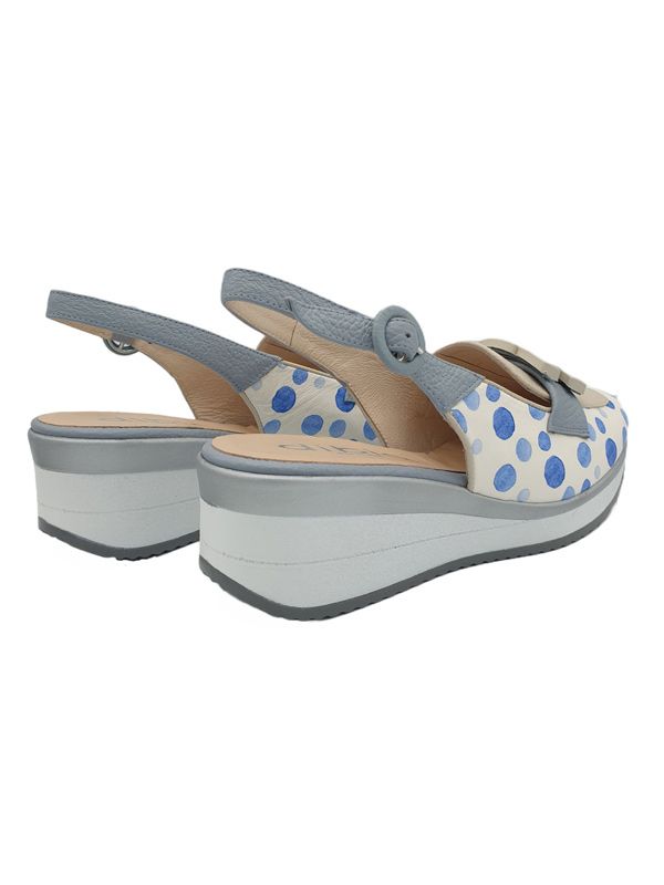 DIBIA 146212 SANDALIAS CUÑA BLANCO/AZUL - Imagen 4