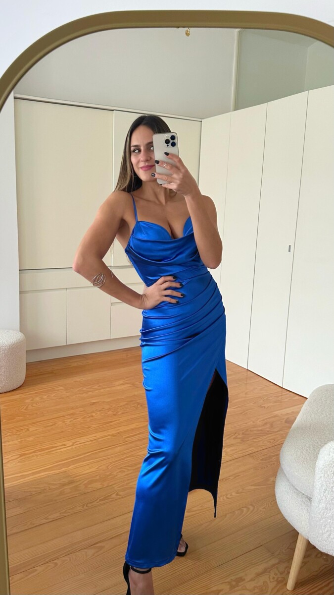 Vestido Seda Cascada Tirantes - Imagen 3