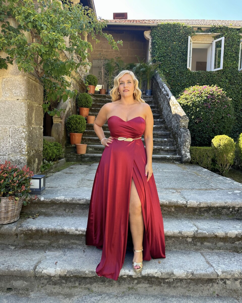 Vestido Seda Escote Corazón - Imagen 3
