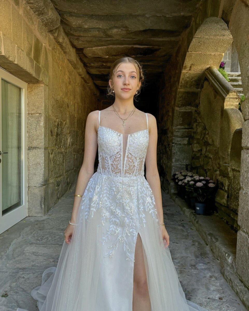 Vestido Tul Sobre Falda Novia - Imagen 3