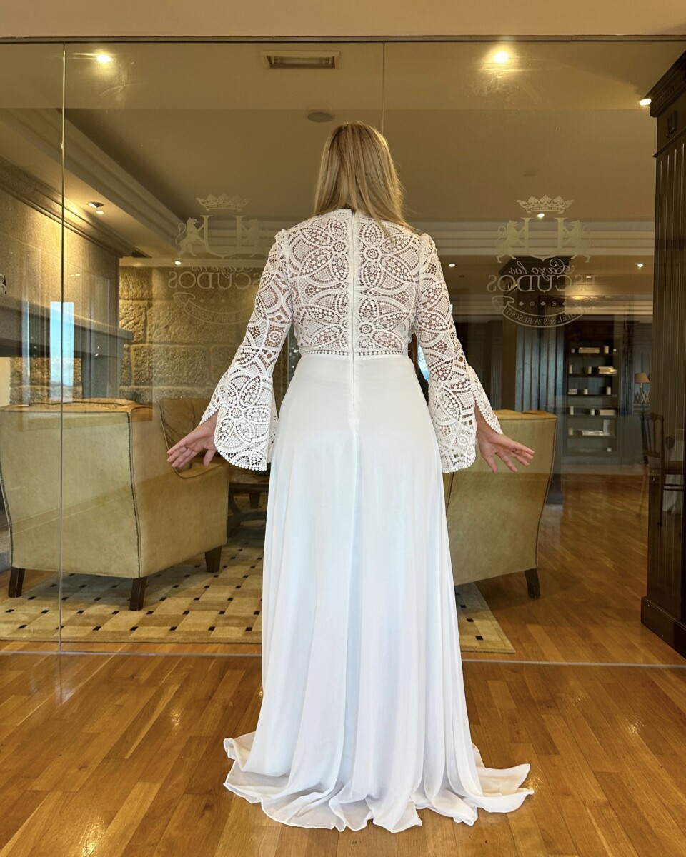 Vestido Ibiza Mangas Volante Novia - Imagen 8