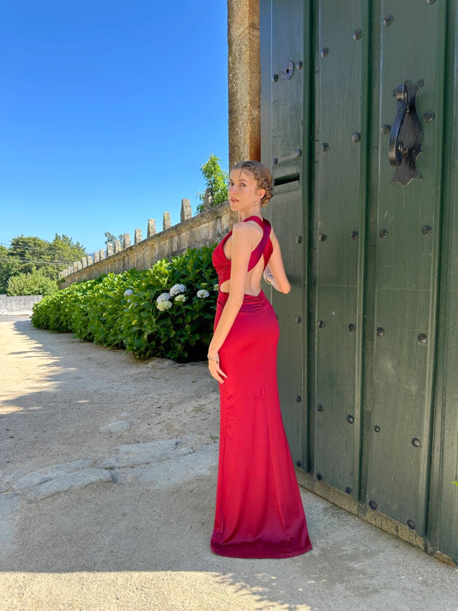 Vestido Seda Sirena Cruzado Espalda - Imagen 7