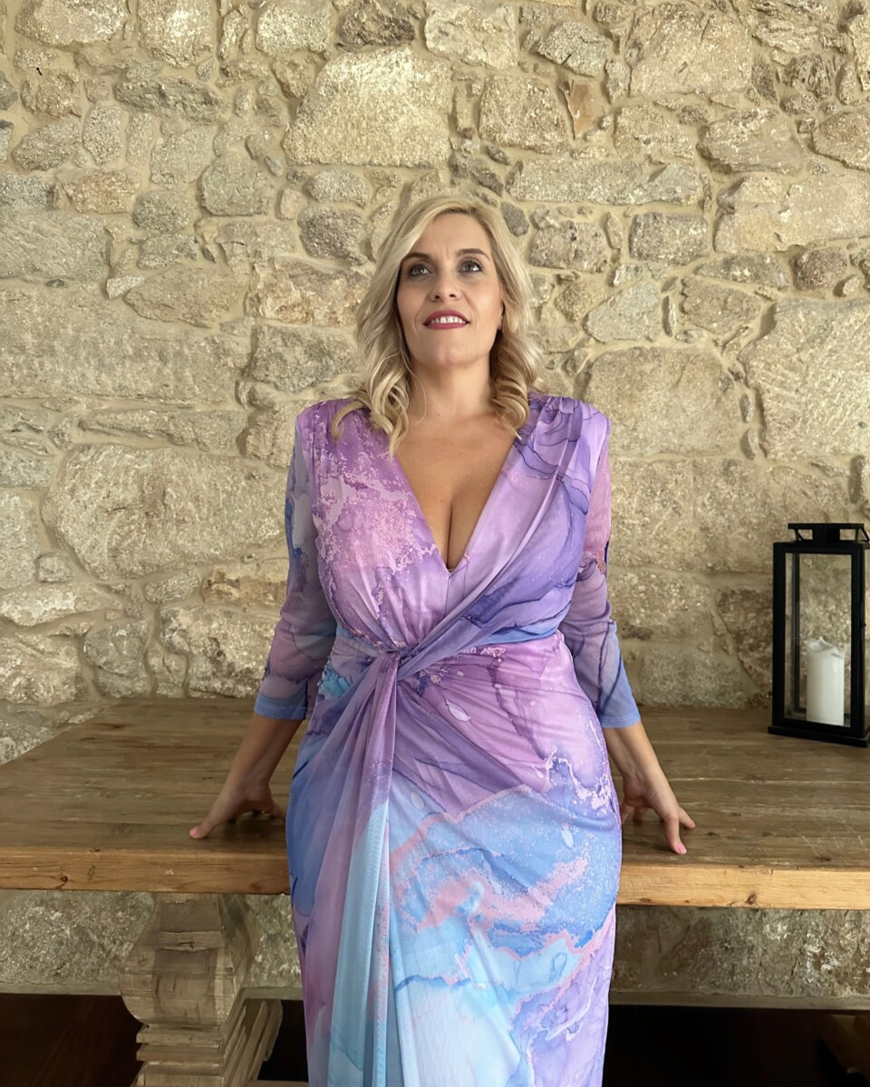 Vestido Estampado Nudo Curvy Midi - Imagen 6