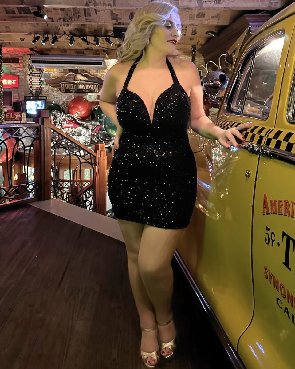 Vestido Lentejuelas Escote Corto - Imagen 7
