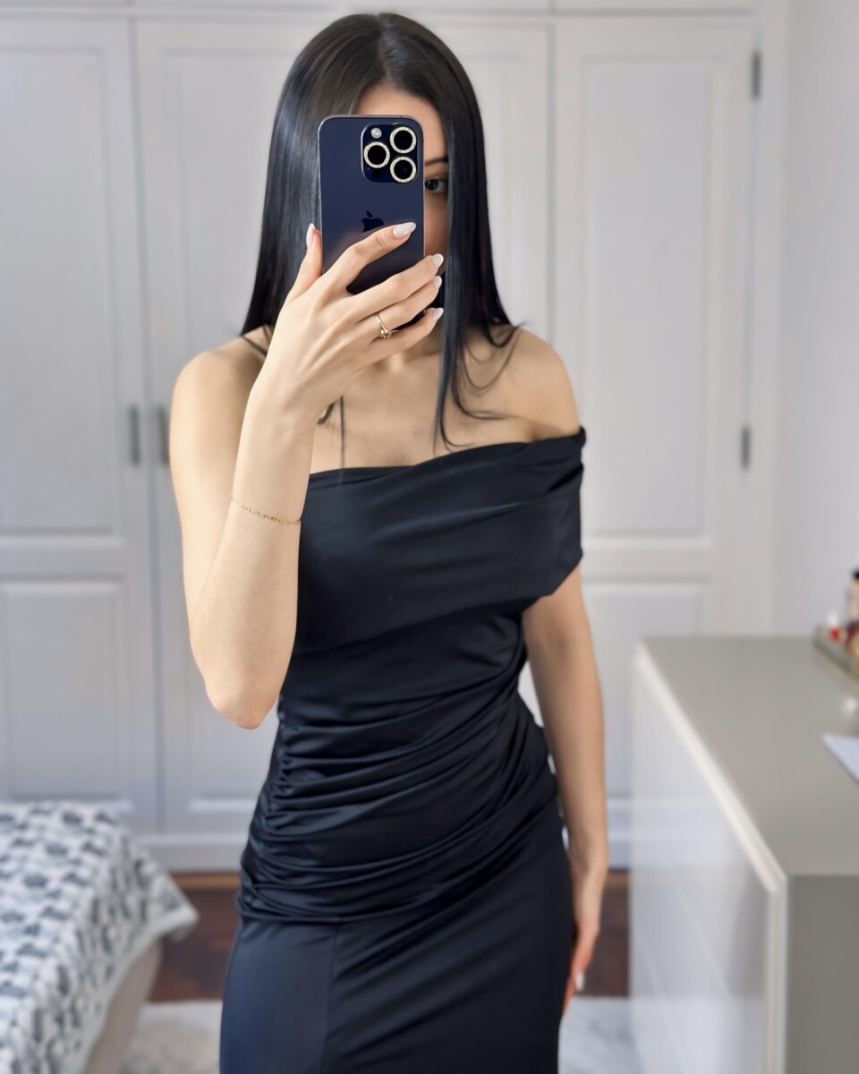 Vestido Seda Hombro - Imagen 6