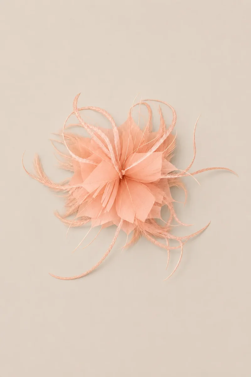 Flor plumas salmón - Imagen 2