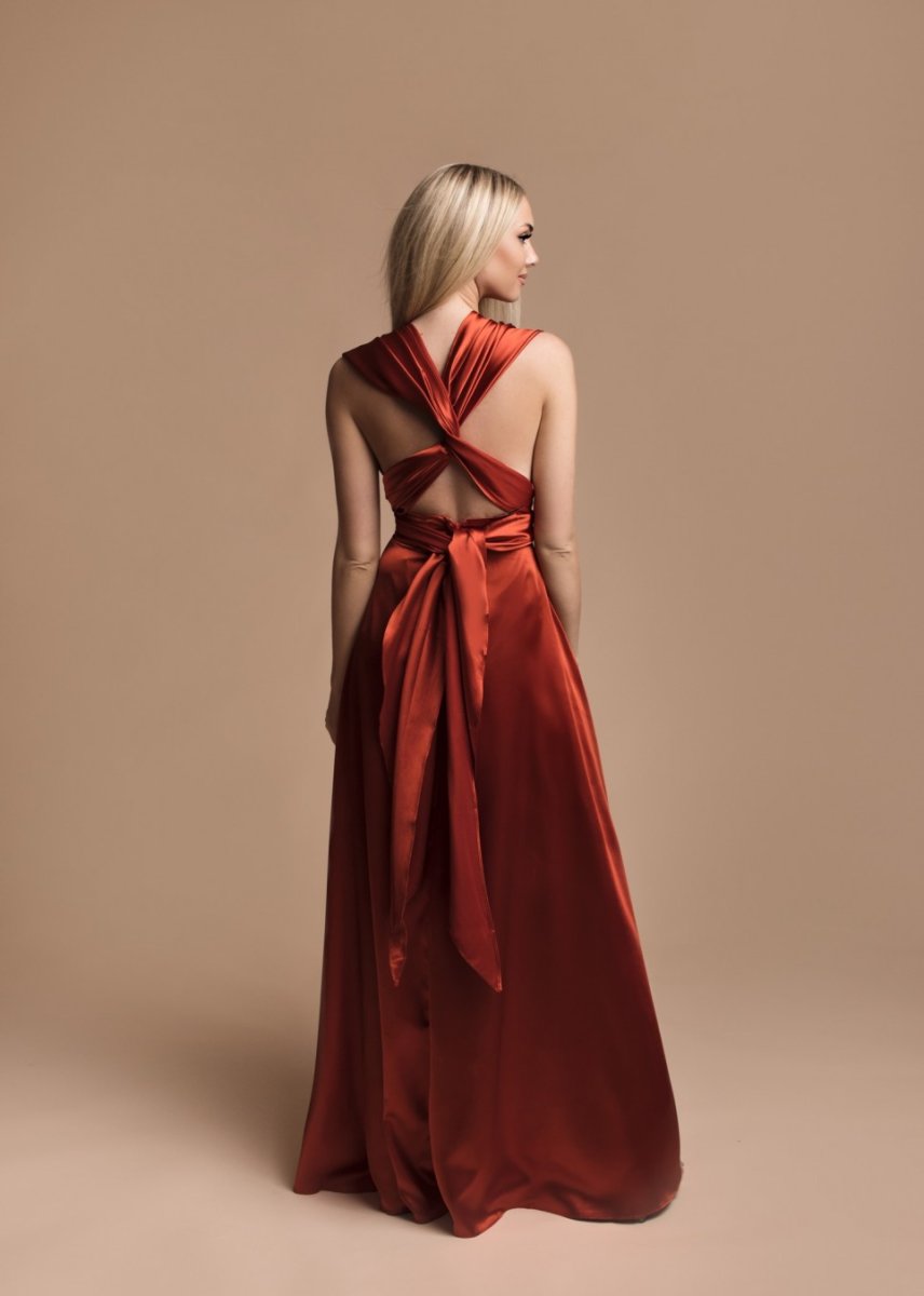 Vestido Multiposición Seda Abertura - Imagen 8