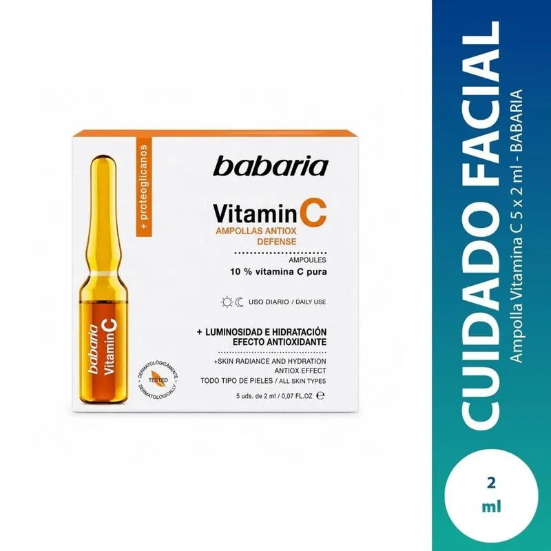 Babaria Vitamin C Ampollas Antiox Defense – 5 uds x 2 ml - Imagen 3