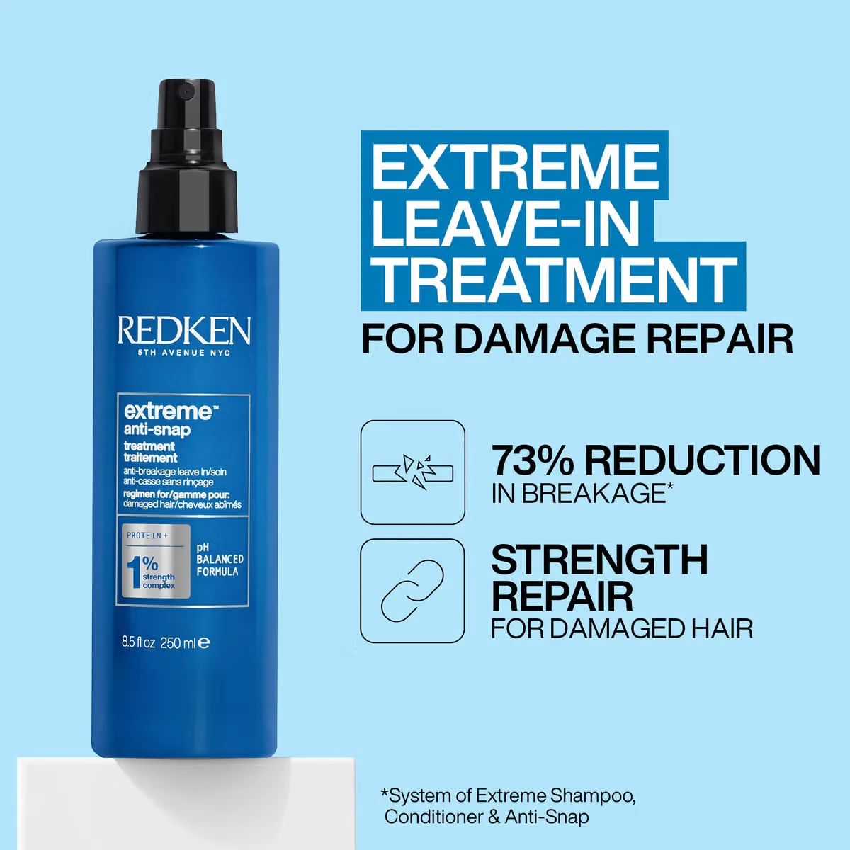 Redken Extreme Anti-Snap – 250 ml | Tratamiento Leave-In Antiquiebre para Cabello Dañado - Imagen 3