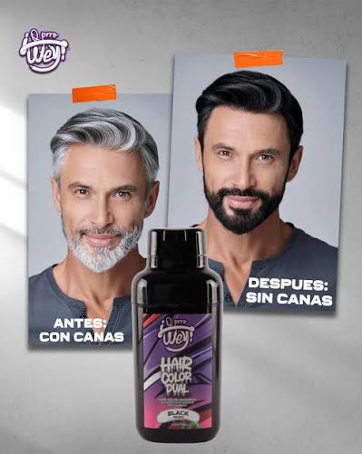Q PRRO WEY Hair Color Dual Shampoo Tinte Express Black – 500 ml - Imagen 4