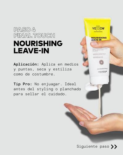 Yellow Professional Nutritive Nourishing Leave-In Treatment – 200 ml Tratamiento nutritivo sin enjuague para cabello seco y deshidratado - Imagen 3
