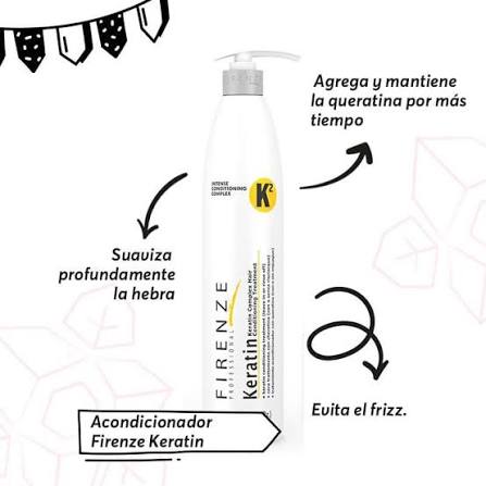 FIRENZE Keratin Conditioner – 300 ml Acondicionador con queratina para fortalecer, suavizar y mejorar la manejabilidad del cabello - Imagen 3