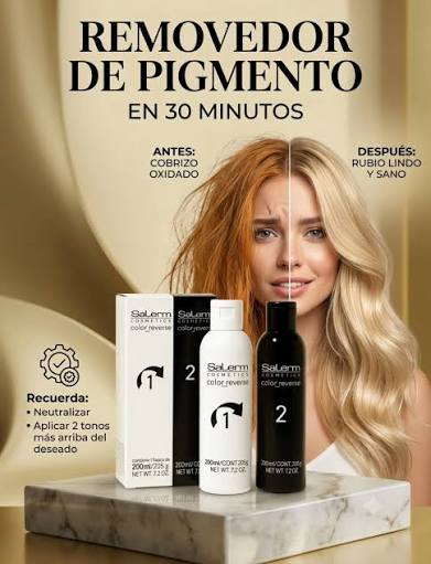 Salerm Cosmetics Color Reverse – Step 1 + Step 2 Removedor profesional de coloración artificial sin decolorar el cabello - Imagen 4
