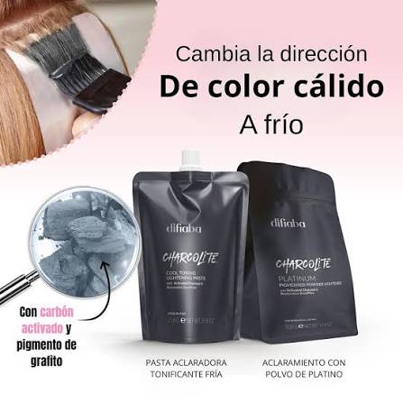 DIFIABA Charcolite Platinum Pigmented Powder Lightener – 500 g Polvo decolorante pigmentado para aclaración profesional y rubios más fríos - Imagen 4