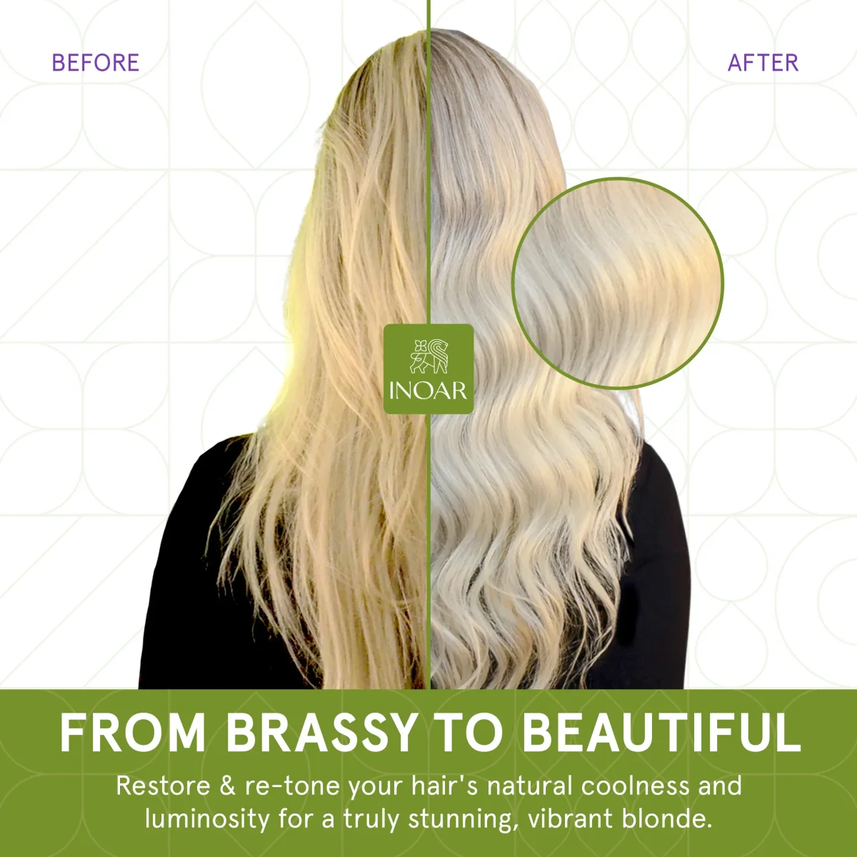 Inoar Absolut Speed Blond Máscara Matizadora – 250 g Mascarilla matizadora para cabellos rubios, decolorados, grises y con mechas - Imagen 7