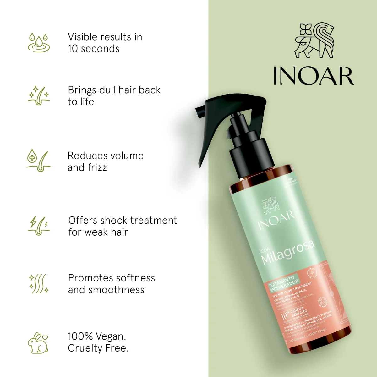 INOAR Água Milagrosa – Tratamiento Líquido Reparador Instantáneo - Imagen 4