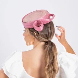 Tocado Paola rosa