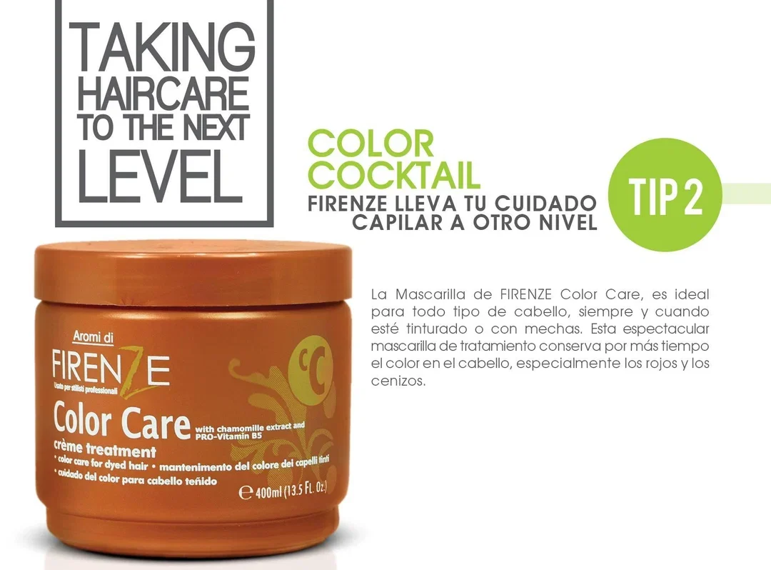 Firenze Color Care Treatment – 400 ml (13.5 fl oz) Tratamiento intensivo para proteger, hidratar y prolongar el color - Imagen 3