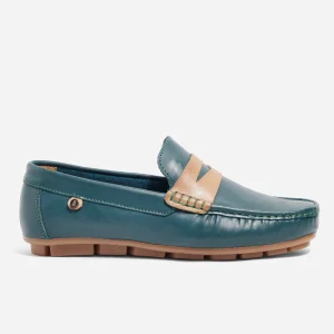 Mocasines Clásicos Cuero Aguamarina