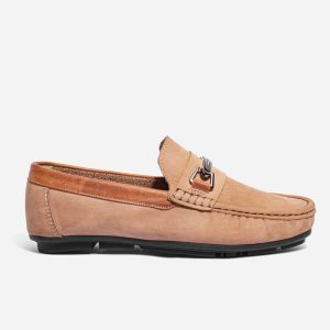 Mocasines Cuero Beige Formales