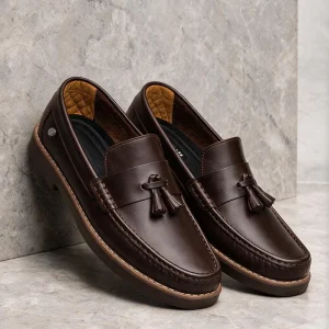 Mocasines Elegantes Borlas Marrón