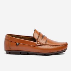 Mocasines Clásicos Casuales en Cuero Miel