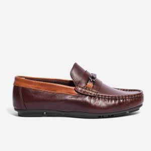 Mocasines Cuero Café Miel Herraje