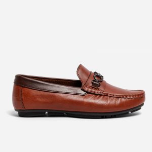 Mocasines Cuero Coñac y Marrón Herraje