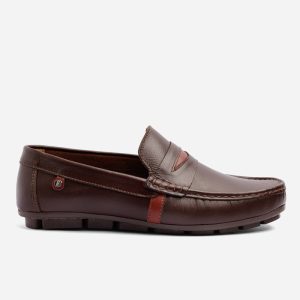 Mocasines Clásicos Casuales en Cuero Café