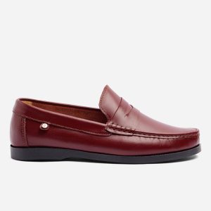 Mocasines Formales Cuero Vinotinto