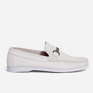 Mocasines Formales en Cuero Blanco