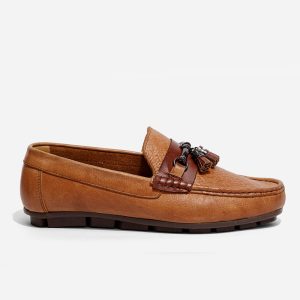 Mocasines Miel Cuero Herraje Escobilla