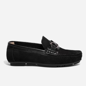Mocasines Cuero Nobuk Negro Combinado