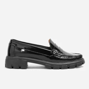 Mocasines Cuero Charol Plataforma Mujer