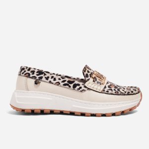 Mocasines Cuero Animal Print Mujer