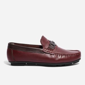 Mocasines Cuero Vinotinto Herraje