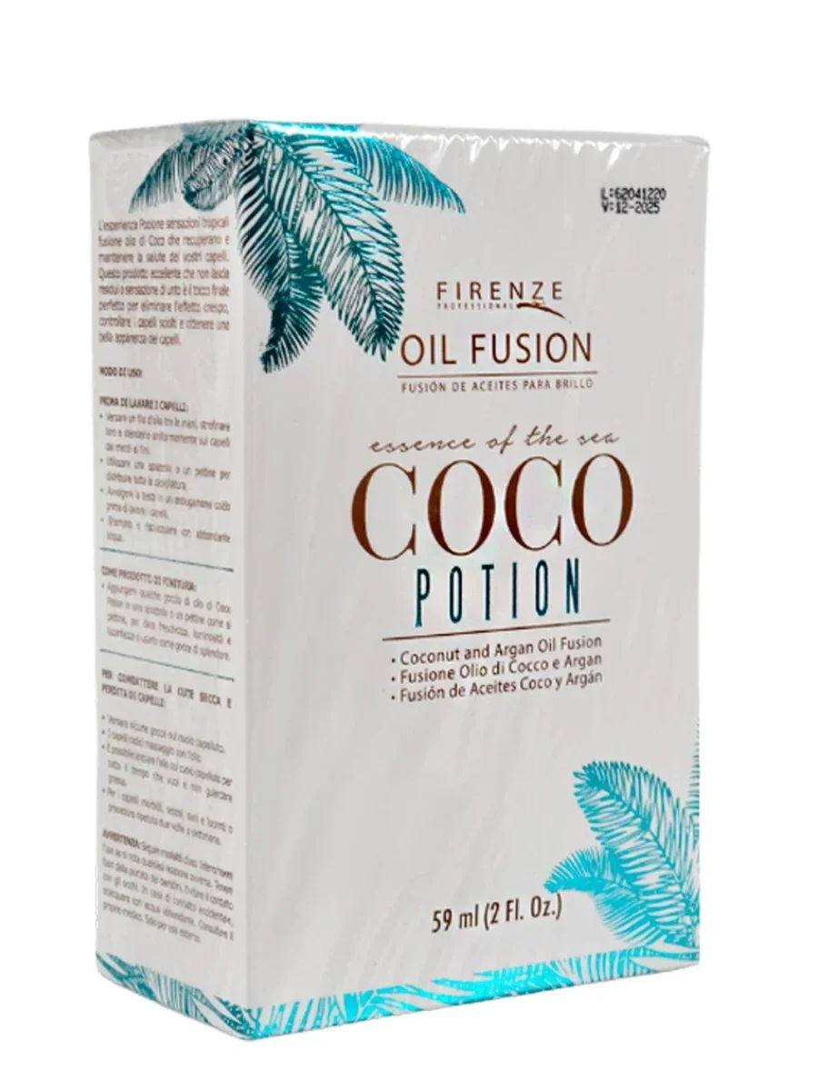 Firenze Coco Potion Oil Fusion Aceite capilar nutritivo para suavidad, brillo y control del frizz - Imagen 3