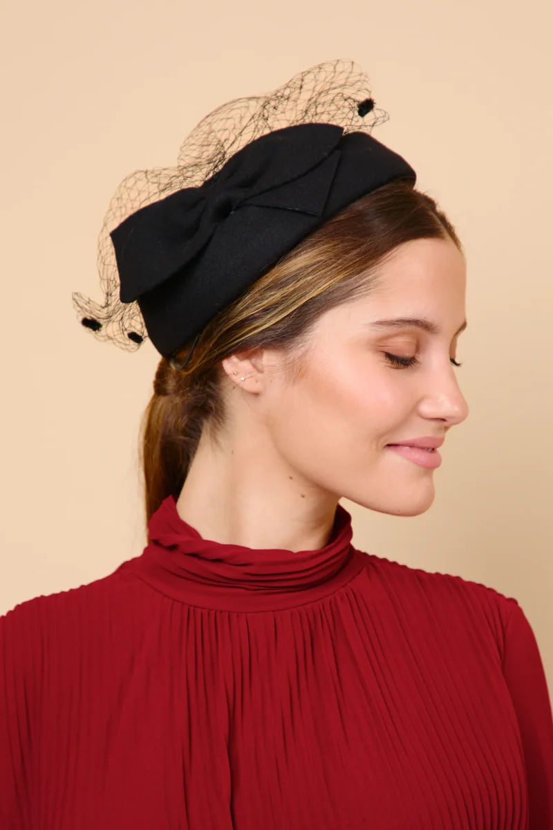 Tocado Casquete Nadiuska Negro - Imagen 2