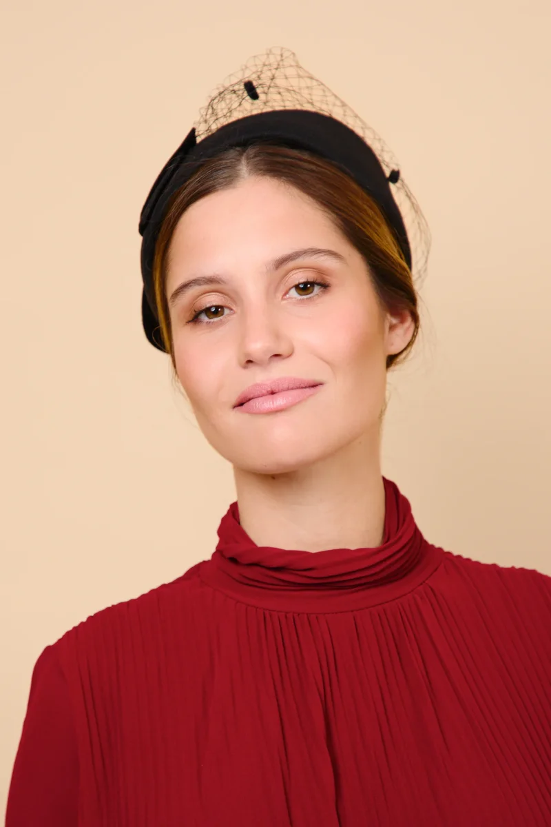 Tocado Casquete Nadiuska Negro - Imagen 3
