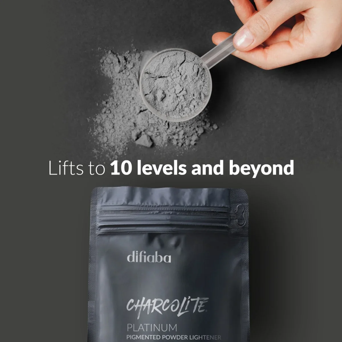DIFIABA Charcolite Platinum Pigmented Powder Lightener – 500 g Polvo decolorante pigmentado para aclaración profesional y rubios más fríos - Imagen 3